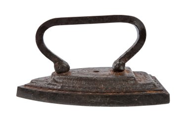 Beyaz arkaplanda izole edilmiş eski demir