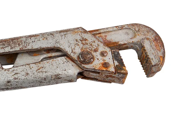 Vintage pipe wrench isolated — Stock Photo, Image