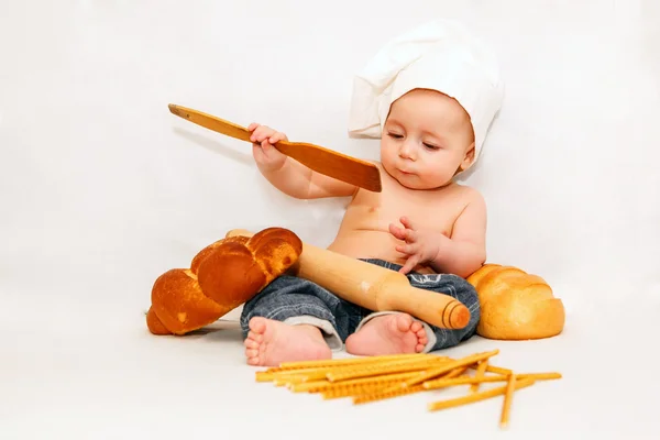 Kleine Babyköchin — Stockfoto