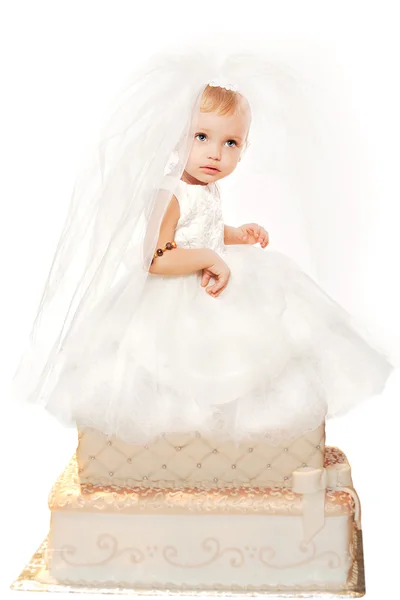 Fashion victim little princess girl portrait — Stock Photo, Image