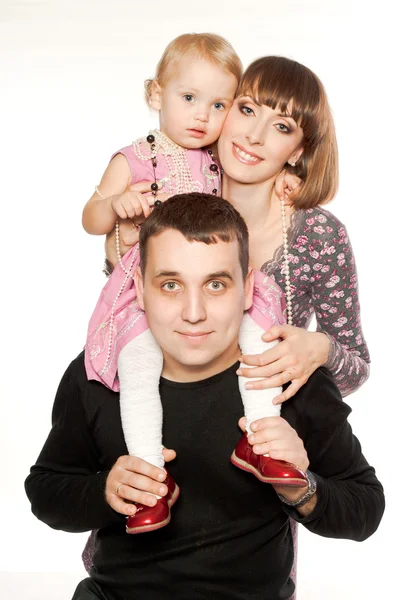 Happy and fun family faces — Stock Photo, Image