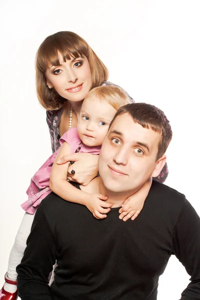 Happy and fun family faces — Stock Photo, Image