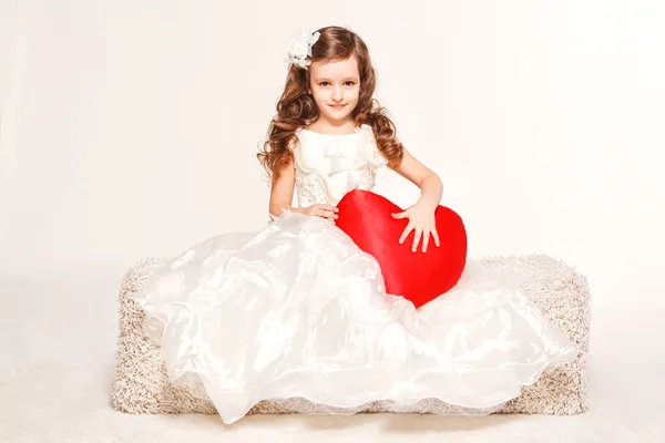 Fashion victim little princess girl portrait — Stock Photo, Image