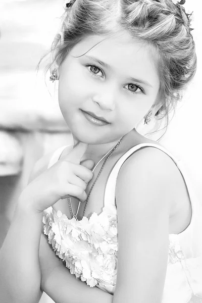 Fashion victim little princess girl portrait — Stock Photo, Image