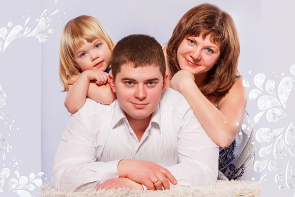 Šťastný a zábavné rodinné tváře — Stock fotografie