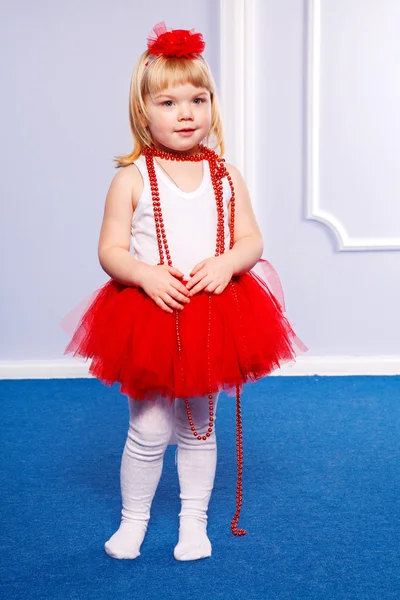 Fashion victim little princess girl portrait — Stock Photo, Image