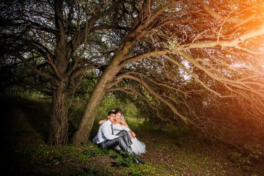 güzel genç Düğün çifti