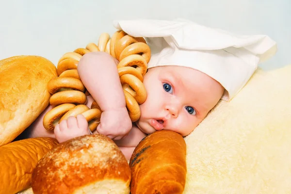 Kleine Babyköchin — Stockfoto