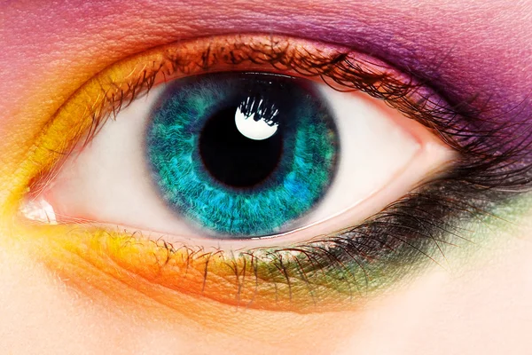 Oog make-up. mooie ogen glitter make-up-stock beeld — Stockfoto