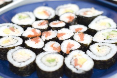 suşi, somon, Yengeç, avokado