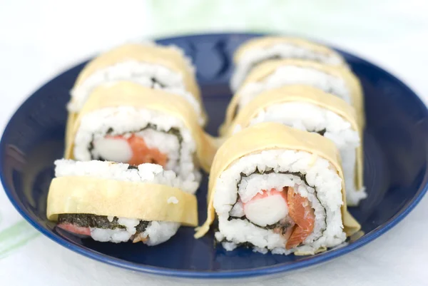 Sushi with egg — Stock Photo, Image