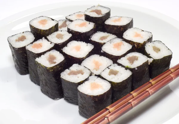 Sushi og spisepinde - Stock-foto