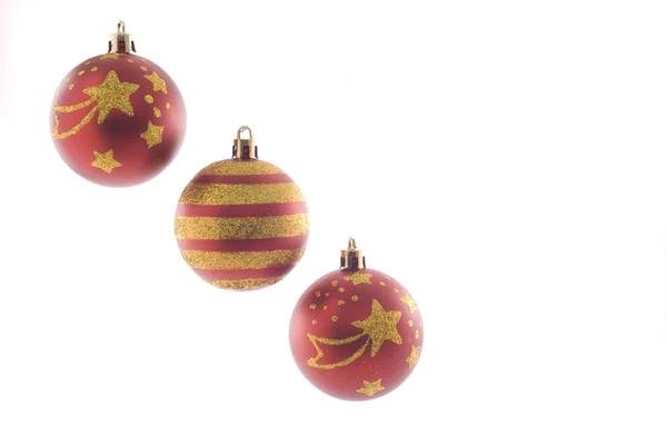 3 つのクリスマス ボール — ストック写真