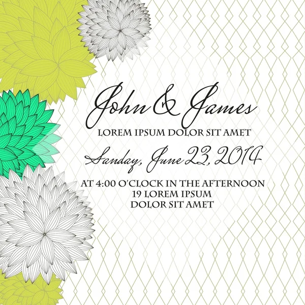 Invitation ou carte de mariage avec fond floral abstrait. — Photo