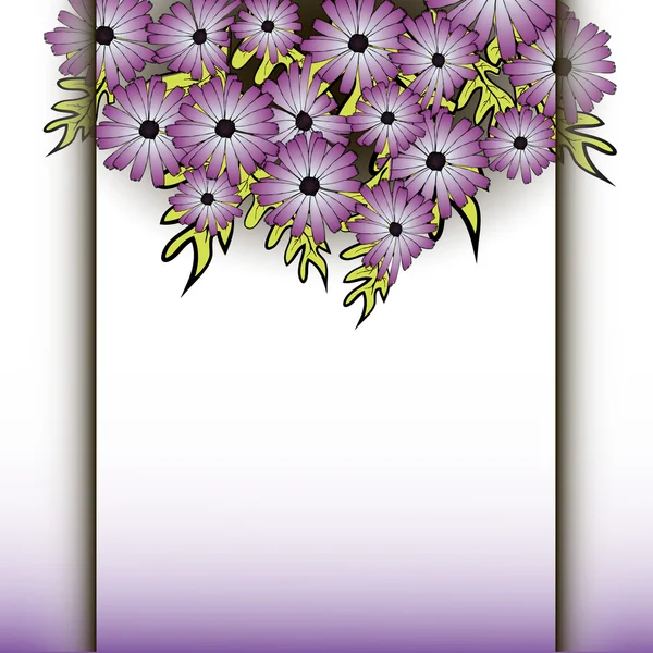 Fleur colorée avec fond d'ombre — Image vectorielle
