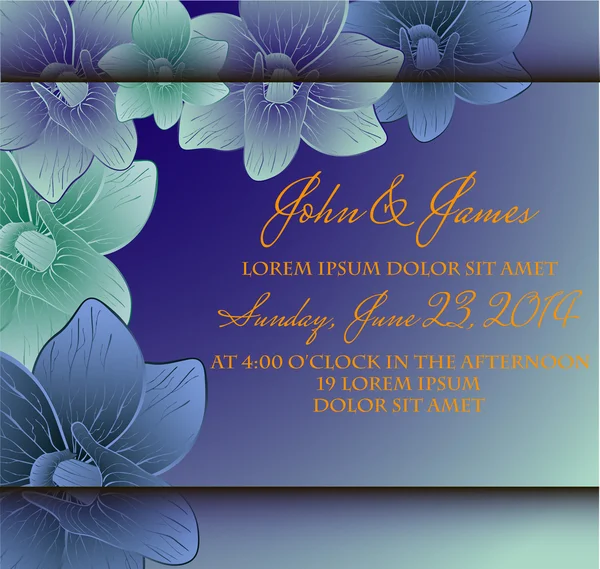 Tarjeta de invitación o boda con fondo floral abstracto. — Archivo Imágenes Vectoriales