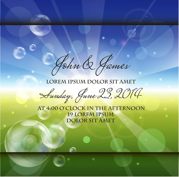 Invitation ou carte de mariage avec fond floral abstrait. — Image vectorielle