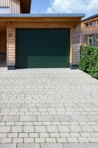 Wooden Modern Carport South Germany Bavarian Village Area — Stock Photo, Image