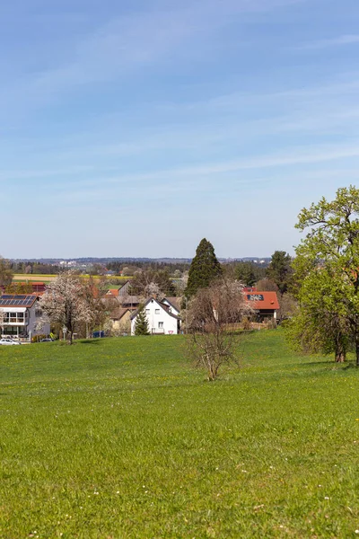 Landsbygd Och Natur Tyskt Landskap Våren Solig Eftermiddag — Stockfoto