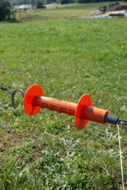 Güney Almanya yaz kırsalında elektrikli çit.