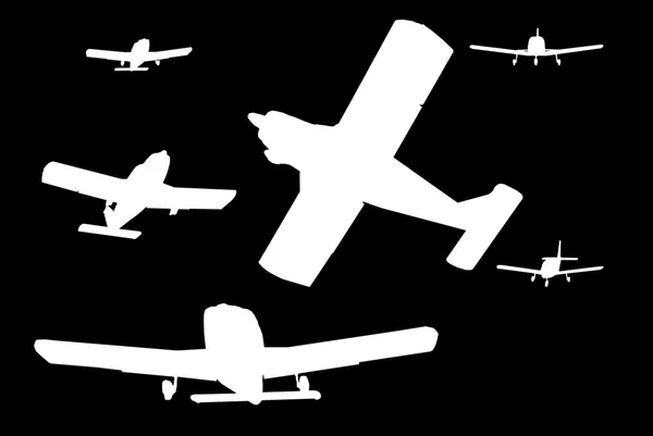Silhouettes of aircraft — Stock Photo, Image