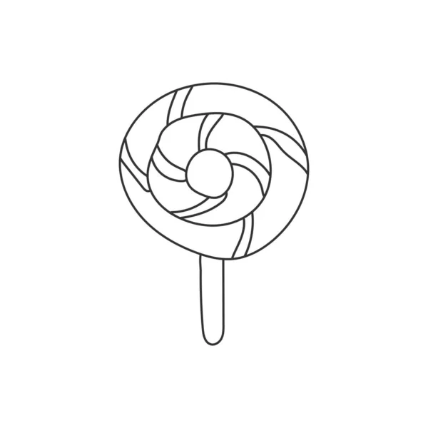 Söt Lollipop Godis Födelsedag Dekoration Hand Ritad Illustration — Stock vektor