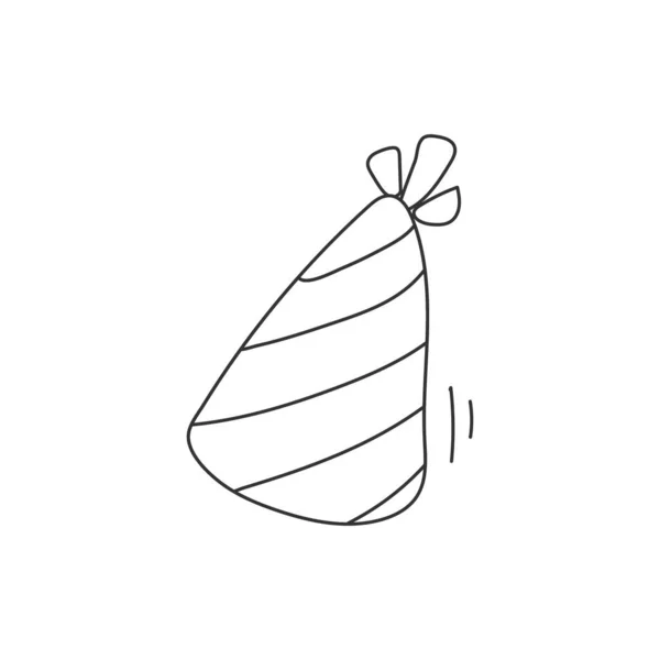 Шляпа Шапка День Рождения Украшение Рука Нарисовал Иллюстрации — стоковый вектор
