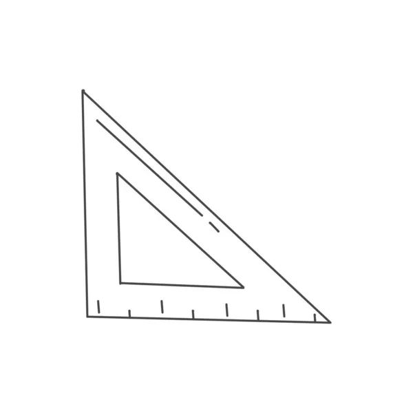 Ilustração Régua Triangular Desenhada Mão Para Estudantes Escola Adequados Para —  Vetores de Stock