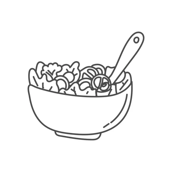 Gezonde Salade Hand Tekenen Vector Illustratie Geschikt Voor Restaurant Food — Stockvector