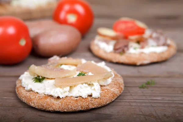 Caviale di aringa sul pane tostato Fotografia Stock