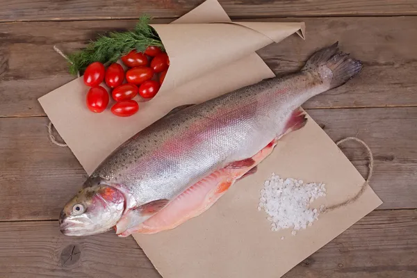 Salmon on the paper — Stock Photo, Image