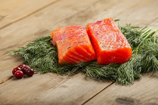 Salty salmon with cranberry Stock Photo