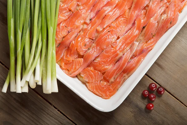 The dish with Swedish fish meal and cranberries — Stock Photo, Image