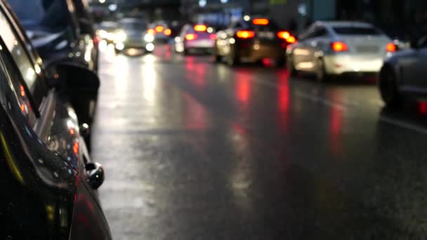 Pedestrians on zebra, people crossing road on crosswalk, crowd on city street. — Stock Video