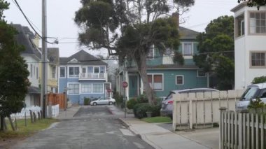 Eski Victoria tarzı evler, tarihi Monterey, California. Koloni mimarisi