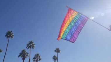 Gökkuşağı LGBTQ bayrağı. Eşit haklar, cinsel azınlıklar, cinsiyet farklılığı, gey gururu