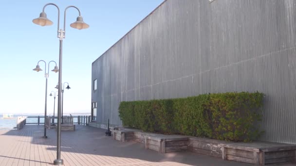 Uferpromenade, Monterey, Kalifornien. Strandpromenade Cannery Row — Stockvideo