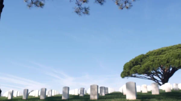 アメリカ軍の記念碑墓地アメリカの墓地. — ストック写真