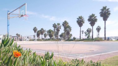 Basketbol sahası, basketbol sahası ve plajdaki basket maçı için pota..