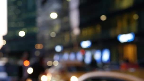 Pedestrians on zebra, people crossing road on crosswalk, crowd on city street. — Stock Video