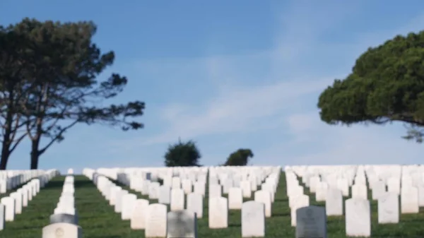 Розбиті Надгробки Американське Національне Меморіальне Кладовище Кладовище Сша Головні Камені — стокове фото
