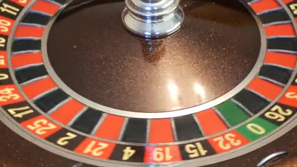 Balle Sur Table Roulette Française Bois Casino Tournage Rotation Rotation — Video