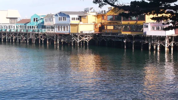 Colorful Wooden Houses Piles Pillars Pylons Ocean Sea Water Historic — Stock Photo, Image