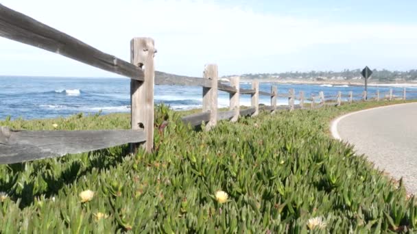 Mil Autem Malebná Silnice Monterey Kalifornie Usa Výlet Podél Oceánu — Stock video