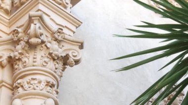 İspanya 'nın yeniden canlandırma mimarisi Balboa Park, San Diego, Kaliforniya' da. Klasik barok ya da rokoko romantizm tarzında tarihi bir bina. Casa ya da eski kale süslemeleri, sıva dekoru, antika sanat..