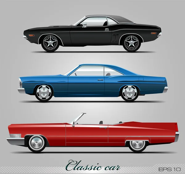 Colección de coches clásicos — Vector de stock