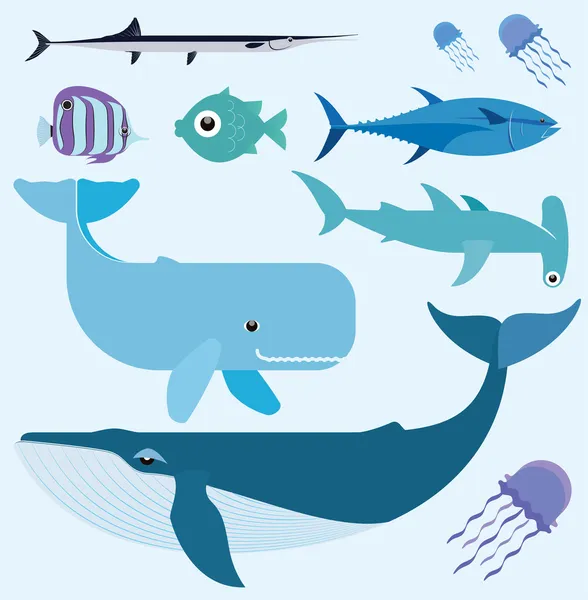 Sea vector set — Stock Vector