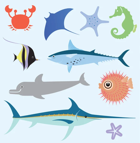 Sea vector set — Stock Vector