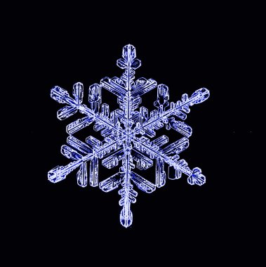 siyah bir arka planda doğal izole kar tanesi