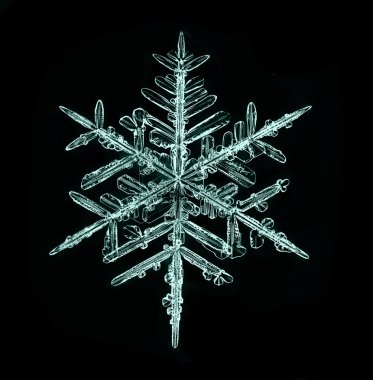 siyah bir arka planda doğal izole kar tanesi